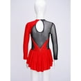 thumbnail image 5 of Doomiva Kids Girls Shiny Rhinestone Figure Ice Skating Dance Dress Gymnastics Ballet Leotard Dress Red 12, 5 of 7