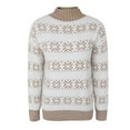 thumbnail image 6 of Oversized Sweaters for Women Cozy Fair Isle High Neck Christmas Sweater Snowflake Design Holiday Fall Winter Long Sleeve Pullovers Top Multicolor, 6 of 6