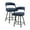 Blue, variant on Lexicon Oxton Metal & Faux leather set of 2 Swivel Counter Height Chair in White
