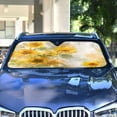 thumbnail image 5 of Foldable Car Windshield Sunshade UV Sun Visor Protector Blocks UV Rays Keeps Vehicle Cool 53x23.5 Inch Whimsical Watercolor Sunflowers, 5 of 8