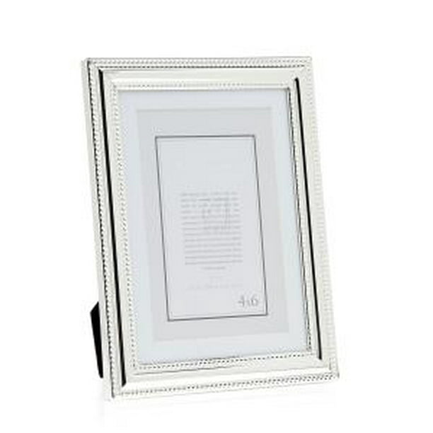 5x7/4x6 Silver-Plated Double Beaded Photo Picture Frame Standing ...