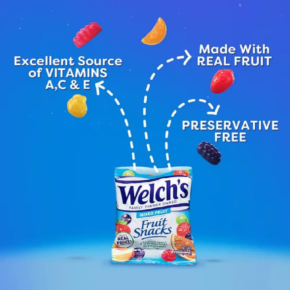 Fruit Snacks Welch's Gummy flavor, 72 ounce individually packaged assorted healthy snacks, Halloween snacks Fruit Snacks Welch's gummy flavor