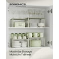 thumbnail image 3 of SONGMICS Cabinet Organizer Shelf, Set of 2 Kitchen Counter Shelves, Kitchen Storage, Spice Rack, Stackable, Expandable, Metal and Engineered Wood, Cappuccino Beige, 3 of 5