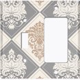 thumbnail image 2 of Metal Light Switch Plate Outlet Cover (Damask Diamond Tan Two Tone Pattern - Single Toggle Single Rocker), 2 of 2