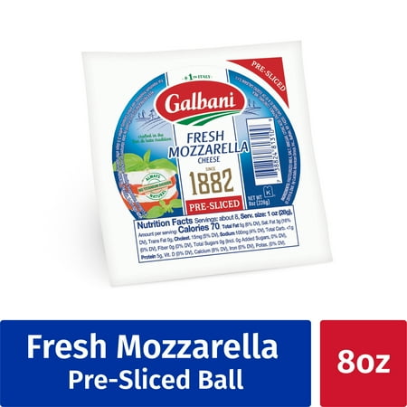 Galbani Fresh Mozzarella Cheese, Sliced Ball, 8 oz