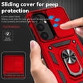 thumbnail image 4 of for Samsung Galaxy S24 Case with Camera Lens Cover HD Screen Protector, Dual Layer Military-Grade Drop Tested Magnetic Ring Holder Kickstand Protective Phone Case for Samsung Galaxy S24 (Red), 4 of 9