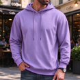 thumbnail image 2 of Axiiglly Hoodies for Men Drawstring Long Sleeve Purple Pullover Sweatshirt with Pockets Casual Trendy Big & Tall Hoodies S-3XL, 2 of 6