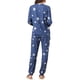 thumbnail image 3 of INSPIRAR CHIC Conjuntos de Pijamas de Manga Larga para Mujeres Sudadera de Punto Impresa con Estrellas 2 Piezas Ropa de Dormir XL Azul, 3 of 6