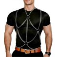thumbnail image 1 of Men's Chest Belt Chain Body Costume Adjustable Goth Body Suit Fashion Mens Rave, 1 of 5