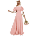 thumbnail image 2 of DAIZBELLA Renaissance Dress for Women Pink Medieval Dress with Puff Sleeves Fake Two-Piece Dress, M, 2 of 6