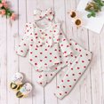 thumbnail image 2 of TOWED22 Baby Girl Clothing 3-Piece Outfits Fall Winter Long Sleeve Round Neck Bodysuit Romper + Floral Pants Headband Jumpsuit Set(White,9-12 M), 2 of 6