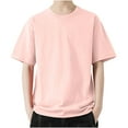 thumbnail image 3 of ZCFZJW Lightweight Thin Shirts for Men Casual Solid Color Summer Short Sleeve Round Neck Plain Tees Shirt Big and Tall Regular Fit Comfy Workout T-Shirts Pink XL, 3 of 6