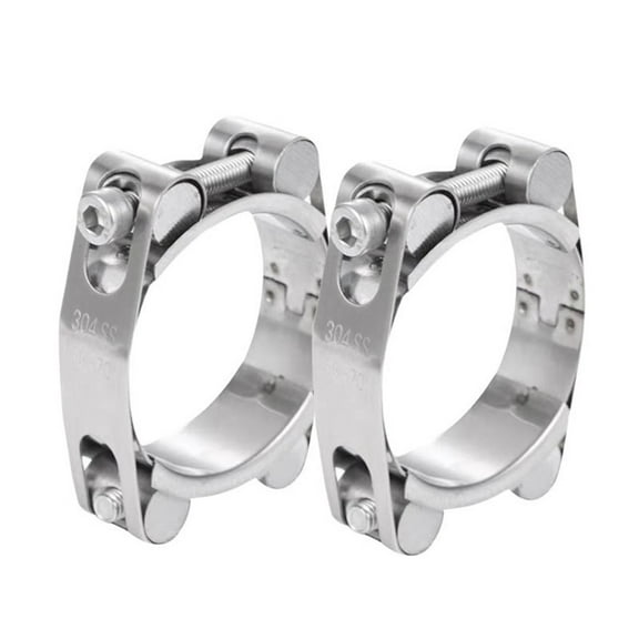 2Pcs Stainless Steel T-Bolt Hose Clamps Double-Head Strong Throat Clamp Exhaust Pipe Clamp Repair Tool 30-40Mm 35-45Mm 40-50Mm 30-40Mm