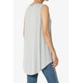 thumbnail image 4 of Women's S~3X Essentials Luxe Jersey Tunic V-Neck Relaxed Fit Sleeveless Top, 4 of 7