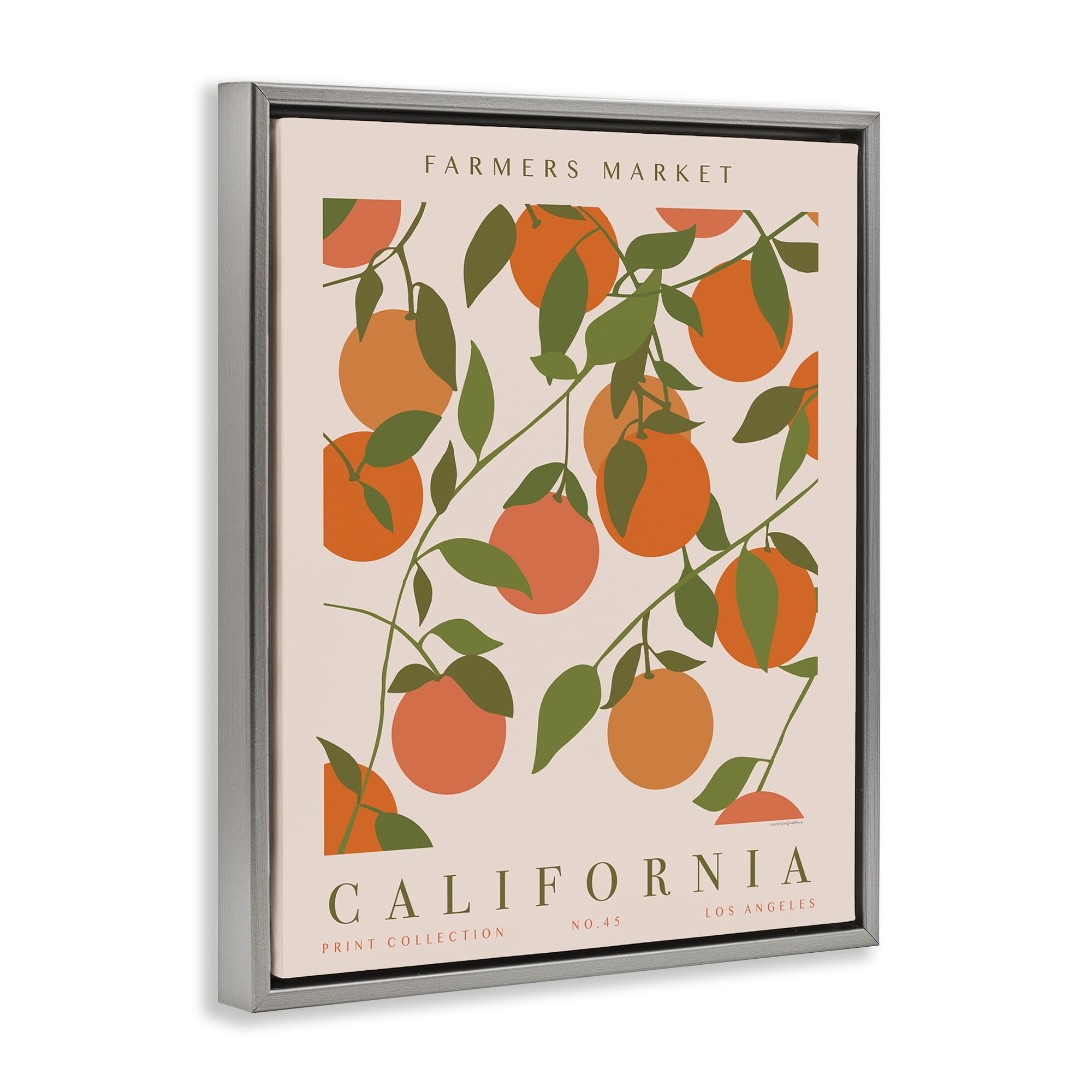 Stupell Industries California Farmers Market Food & Beverage Painting Gray Floater Framed Art Print Wall Art, 25 x 31