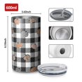 thumbnail image 4 of 20oz Coffee Tumblers Fall Pumpkins on Buffalo Plaid Stainless Steel Vacuum Insulated Travel Tumbler Coffee Cups Mug with Lid and Straw with Cleaning Brush for Cold & Hot Drinks, 4 of 5