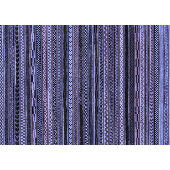 Ahgly Company Indoor Rectangle Abstract Blue Modern Area Rugs, 5' x 7'