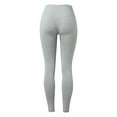 thumbnail image 4 of Women's Solid High Waist Workout Leggings - Elastic Yoga Pants, Polyester-Spandex Blend, True to Size, Hand Wash, 4 of 6