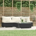 thumbnail image 1 of vidaXL 4 Piece Garden Lounge Set with Cushions Black Poly Rattan, 1 of 5