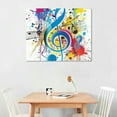 thumbnail image 2 of BCIIG Music Note Musical Notes Paint Splatter Wall Art Decor for Living Room Bedroom Office 16x12in, 2 of 6