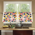 thumbnail image 4 of Yayeee Kitchen Curtains Tier Set of 2 Light Filtering 57"x24" Over Sink Window Panels, Abstract Triangles, 4 of 7