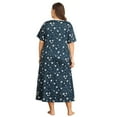 thumbnail image 5 of Women's Nightgown Short Sleeves Sleepwear Casual Plus Size Print Sleepdress, 5 of 5
