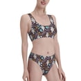 thumbnail image 2 of Daiia Forest Cute Owl printed 2 piece Swimsuit Bikinis for Women High Waisted Racerback Bathing Suits Summer Tummy Control Scoop Neck Swimwear-Large, 2 of 8