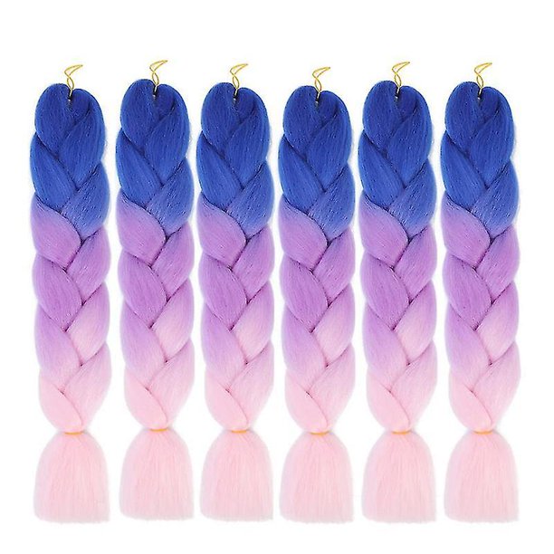 6 Paquetes de Extensiones de Trenzas Ombre Trenzas Jumbo Pelo Sintético 24 Pulgadas Trenzas de Ganchillo Trenzas Afro Synth