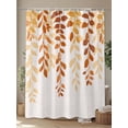 thumbnail image 4 of Boanket Polyester Fabric Orange Ombre Botanical Shower Curtain, Watercolor Country Leaf Rustic Waterproof Bathtub Curtain Bathroom Decor Set with Hooks 72 x 72 Inches,, 4 of 6