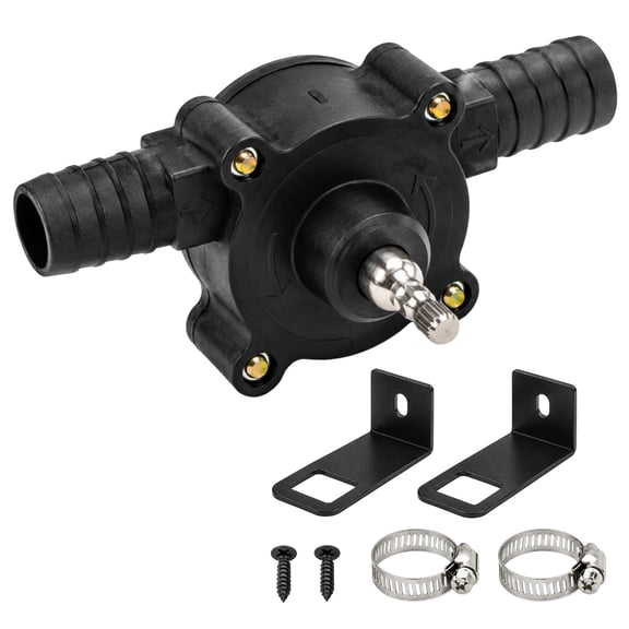 Drill Pump for Water Transfer, Heavy Duty Tool Steel Self-Priming Electric Pump, Portable Hand Drill Water Pumps with Mounting Brackets and Clamps for Home Garden Aquarium Outdoor