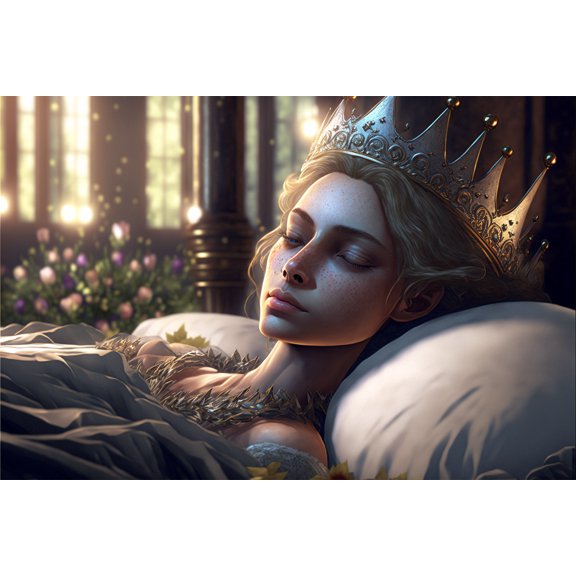 24x36 gallery poster, Sleeping Beauty fairytale art