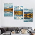 thumbnail image 4 of Nawypu Ancient Volcano and Lake Panorama Landscape Canvas Wall Art 12''x16''X3 Panels, 4 of 4