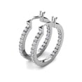 thumbnail image 5 of Cate & Chloe Margot 18k White Gold Plated 24mm Hoop Earrings with Simulated Diamonds Gift for Women, 5 of 9