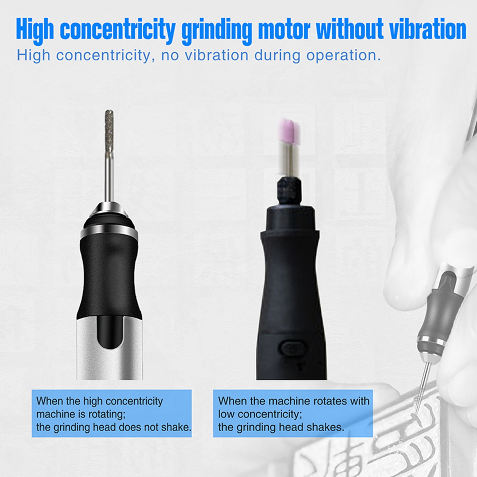Bxaolu Electric Engraving Pen with 30 Bits, Cordless Engraver Pen USB Rechargeable, Portable DIY Rotary Engraver Machine for Jewelry Wood Glass Stone Carving (Silver)