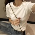 thumbnail image 4 of Chic Summer New Solid Loose T Shirts Women Slim Short Sleeve White Basic T-shirt Female Top M-XXL, 4 of 6