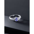 thumbnail image 5 of Gem Stone King 1.00 Cttw Tanzanite and White Topaz Engagement Ring for Women in 925 Sterling Silver | Oval 7X5MM | Gemstone Birthstone | Available in Size 5, 6, 7, 8, 9, 5 of 5