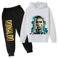 thumbnail image 5 of Conjunto de sudadera con capucha para niños con estampado de Ronaldo 2024, pantalones con capucha de vellón de otoño e invierno, ropa deportiva informal de dos piezas para niños, 5 of 5