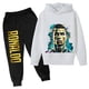 thumbnail image 5 of Conjunto de sudadera con capucha para niños con estampado de Ronaldo 2024, pantalones con capucha de vellón de otoño e invierno, ropa deportiva informal de dos piezas para niños, 5 of 5