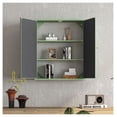 thumbnail image 3 of 23.62 "Vintage Two Door Wall Cabinet with Mirror, Three-level Entrance Storage Space for Living Room, Bathroom, Dining Room, 3 of 9