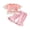 Pink, variant on BemeyourBBs Toddler Baby Girl Silly Goose Outfits Infant Baby Girls Spring Summer Fall Clothes Goose Themed Print Lace Patchwork Short Sleeve Shirt Tops and Plaid Flared Pants 2 Pcs Set