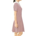 thumbnail image 3 of MODA NOVA Juniors Peter Pan Contrast Collar Short Sleeves Flare Dress S Pink, 3 of 4