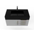 thumbnail image 3 of Castello USA Nile 36" Gray Wood Floating Vanity with Black Top and Gold Trim, 3 of 8