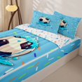 thumbnail image 3 of Castle Fairy Sport Soccer Zipper Twin Comforter Sets with Fitted Sheet and 2 Pillowcases, Blue Ice Cream Drip Zipper Bedding Set,4-Piece, 3 of 6