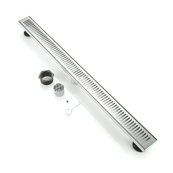 BOANN 304 Stainless Steel Rectangular Linear Shower Floor Drain in Gold 36" - Nickel