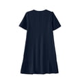 thumbnail image 3 of SROBPTY Summer Dresses for Women Solid Crew Neck Short Sleeve Pleated Waist, 3 of 5