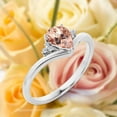 thumbnail image 3 of Gorgeous Minimalist 1.25 Carat Pear Cut Morganite And Diamond Moissanite Unique Engagement Ring, Affordable Wedding Ring in 925 Sterling Silver With 18k White Gold Plating Gift For Her Love, 3 of 3