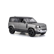 2022 Land Rover Defender 110, Silver SUV - Bburago 21101SV - 1/24 Scale Diecast Model Car