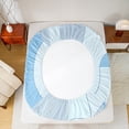 thumbnail image 5 of Manfei Gray Black Lines Bed Sheets,Modern Geometric Stripe King Sheets,Abstract Blue Circular Sheet Set For Girls,Luxury Bedroom Decor,4pcs, 5 of 7