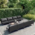 thumbnail image 1 of vidaXL 9 Piece Garden Lounge Set with Cushions Poly Rattan Dark Grey, 1 of 5