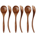 thumbnail image 2 of Cucharas de madera para comer, 12 piezas de cucharas de madera natural para comer, cuchara de té ecológica hecha a mano de 7 pulgadas para la cena, 2 of 4